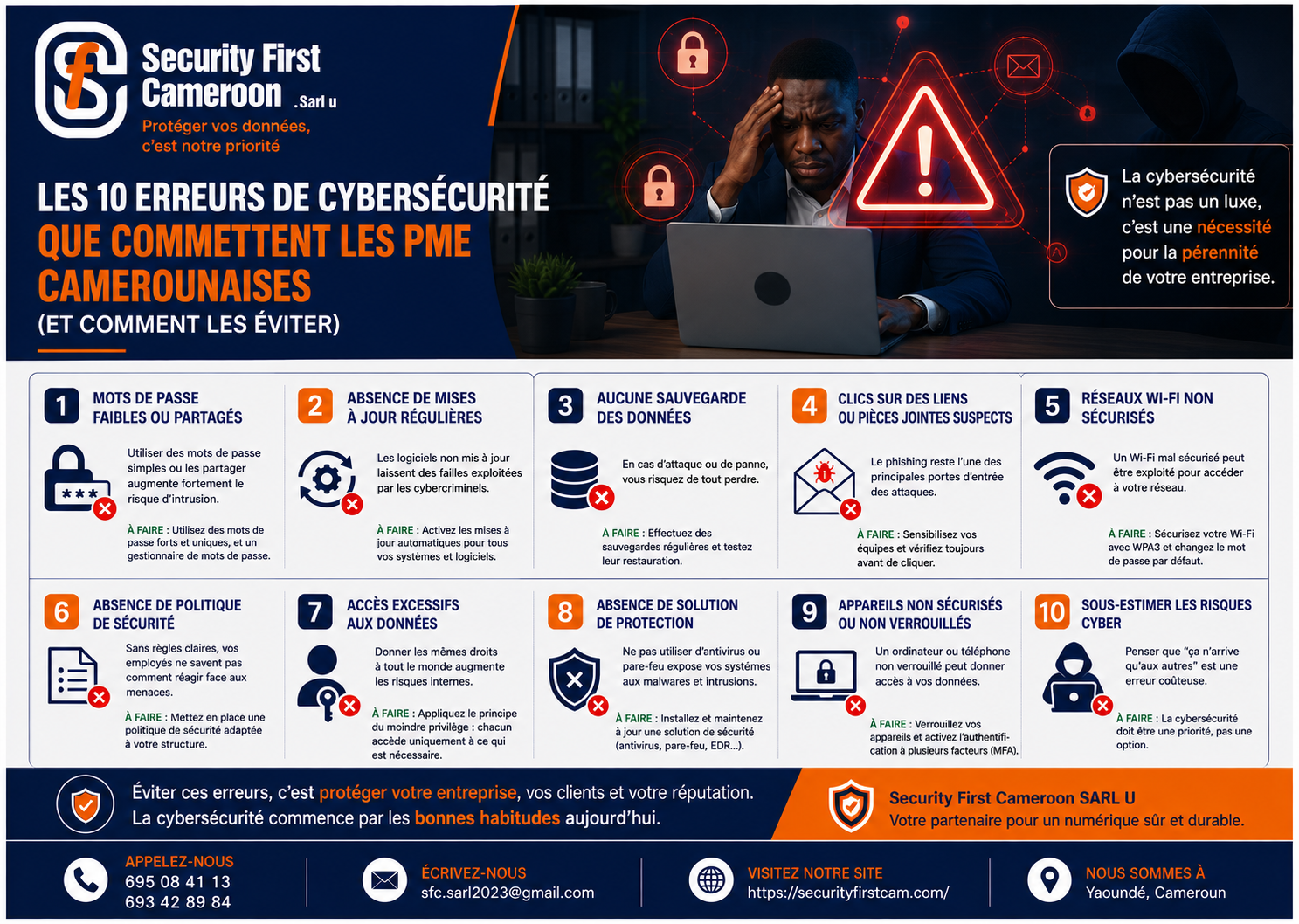 Les 10 erreurs de cybersécurité que commettent les PME camerounaises